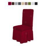 Чохли з оборкою на стільці (Бордовий) CH-OB-104-B1//0.5 фото