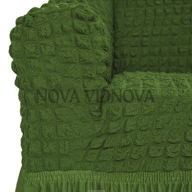 Чохол XXL BIG SIZE на диван та 2 крісла &mdash; Оборка (Зелений) CH-D11-XXL-OB-Green//4 фото