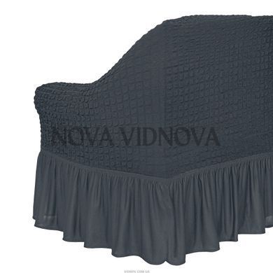 Чохол XXL BIG SIZE на диван та 1 крісло &mdash; Оборка (Графіт) CH-D+1-OB-XXL-G//4 фото