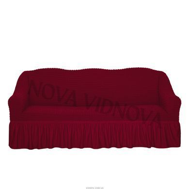 Чохол XXL BIG SIZE на диван &mdash; Оборка (Бордовий) CH-D-OB-102-B-XXL//4 фото