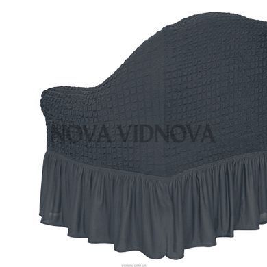 Чехол XXL BIG SIZE на диван &mdash; Оборка (Графит) CH-D-OB-102-G-XXL//4 фото