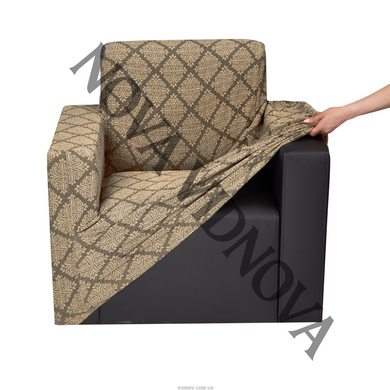 2 шт &mdash; Комплект чехлов на кресла из жаккарда (Кофе с молоком) CH-JKRD-KR-090-BR2//4 фото