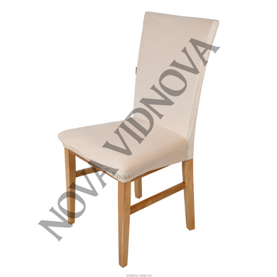 Комплект із 6 шт велюрових чохлів на стільці Nova Comfort (Бежевий)