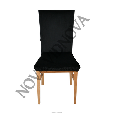 Комплект із 6 шт велюрових чохлів на стільці Nova Comfort (Чорний)