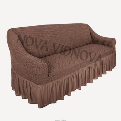 Чехол на диван &mdash; Оборка (Кофе с молоком-501) CH-D-OB-102-BR//4 фото