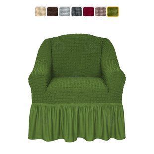 Чохол на крісло &mdash; Оборка (Зелений) CH-KR-OB-050-GREEN//2 фото
