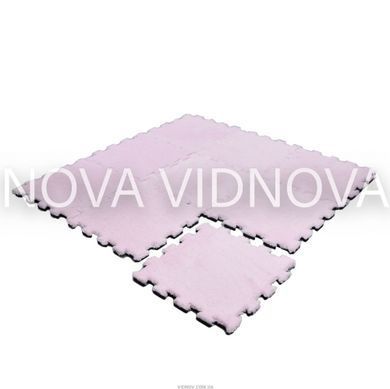 Толстый и теплый коврик-пазл 2 см &ndash; мягкий ворс + амортизирующая EVA-основа, 31&times;31 см (Розовый)