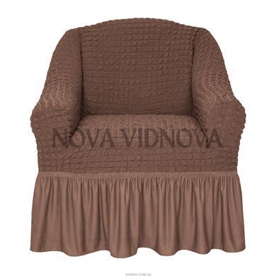 Чохол XXL BIG SIZE на крісло &mdash; Оборка (Кава з молоком) CH-KR-XXL-OB-BR//4 фото