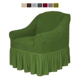 Чохол XXL BIG SIZE на крісло &mdash; Оборка (Зелений) CH-KR-XXL-OB-Green//4 фото