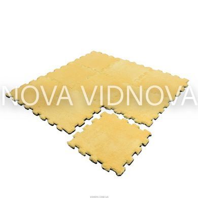 Толстый и теплый коврик-пазл 2 см &ndash; мягкий ворс + амортизирующая EVA-основа, 31&times;31 см (Желтый)