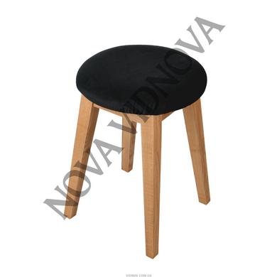 Велюровый чехол на круглий табурет Nova Comfort (Черний)