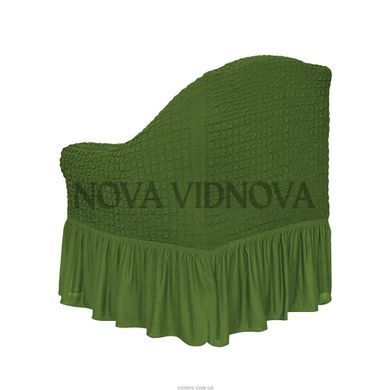 2 шт Комплект чохлів на крісла &mdash; Оборка  (Зелений) CH-KR-OB-050-2ps-GREEN//4 фото