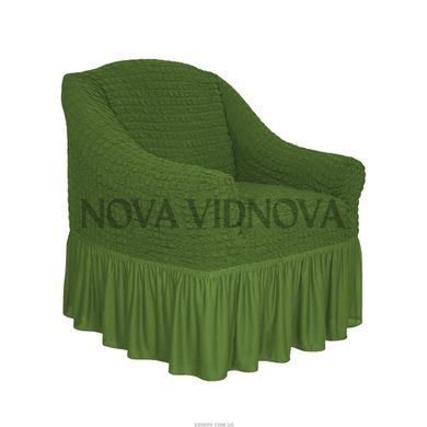2 шт Комплект чохлів на крісла &mdash; Оборка  (Зелений) CH-KR-OB-050-2ps-GREEN//4 фото