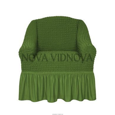 2 шт Комплект чохлів на крісла &mdash; Оборка  (Зелений) CH-KR-OB-050-2ps-GREEN//4 фото