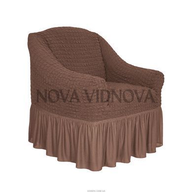 2 шт Комплект чехлов на кресла &mdash; Оборка (Кофе с молоком-501) CH-KR-OB-050-2ps-BR//4 фото