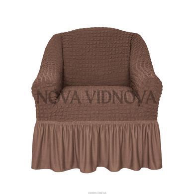 2 шт Комплект чехлов на кресла &mdash; Оборка (Кофе с молоком-501) CH-KR-OB-050-2ps-BR//4 фото