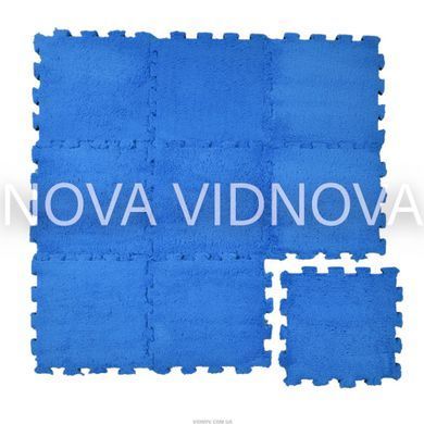 Товстий і теплий килимок-пазл 2 см &ndash; м&rsquo;який ворс + амортизувальна EVA-основа, 31&times;31 см (Блакитний)